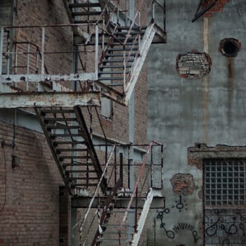 ruins of a very heavily polluted industrial factory, industrial series