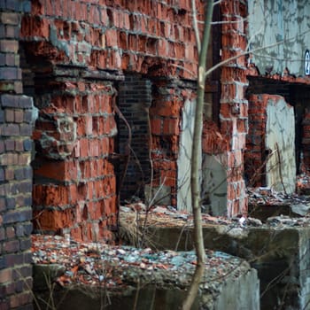 ruins of a very heavily polluted industrial factory, industrial series