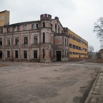 ruins of a very heavily polluted industrial factory, industrial series