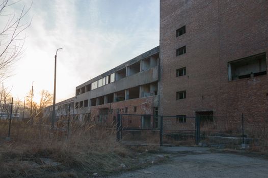 ruins of a very heavily polluted industrial factory, industrial series