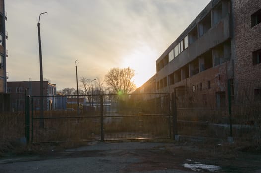 ruins of a very heavily polluted industrial factory, industrial series