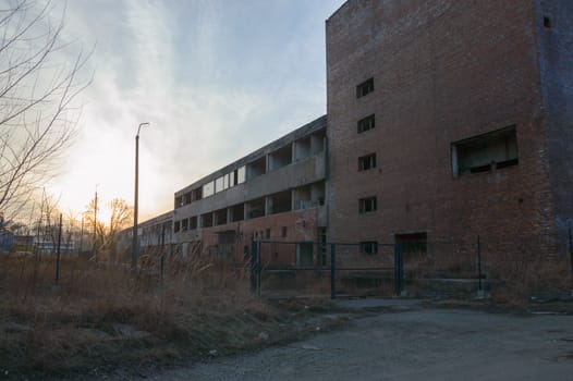 ruins of a very heavily polluted industrial factory, industrial series