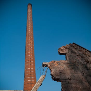 ruins of a very heavily polluted industrial factory, industrial series