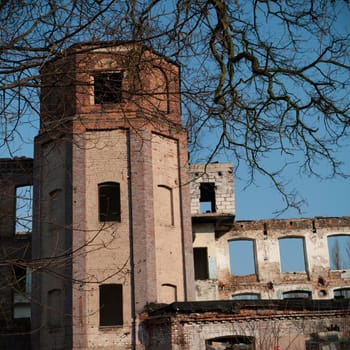 ruins of a very heavily polluted industrial factory, industrial series