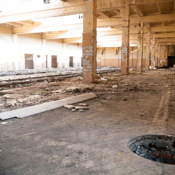 ruins of a very heavily polluted industrial factory, industrial series