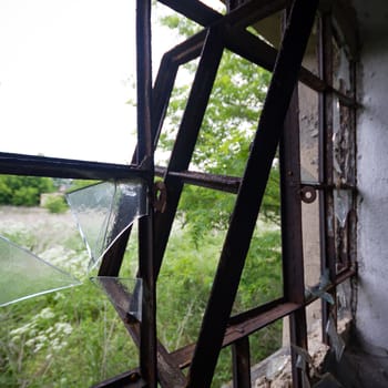 ruins of a very heavily polluted industrial factory, industrial series