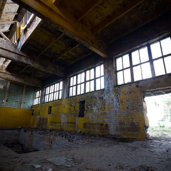 ruins of a very heavily polluted industrial factory, industrial series