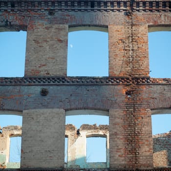 ruins of a very heavily polluted industrial factory, industrial series