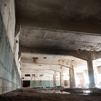 ruins of a very heavily polluted industrial factory, industrial series