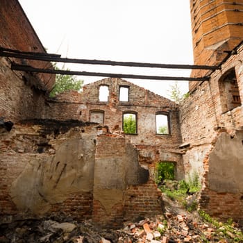 ruins of a very heavily polluted industrial factory, industrial series