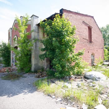 ruins of a very heavily polluted industrial factory, industrial series