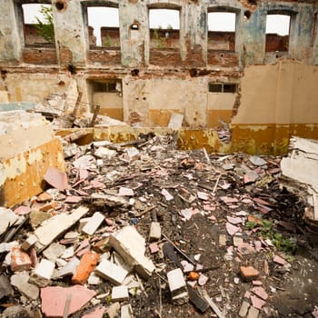 ruins of a very heavily polluted industrial factory, industrial series