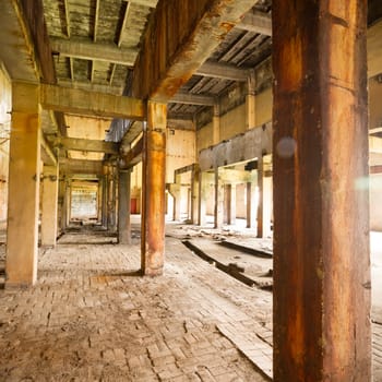 ruins of a very heavily polluted industrial factory, industrial series