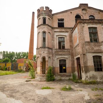 ruins of a very heavily polluted industrial factory, industrial series