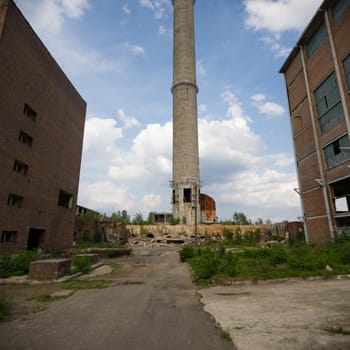 ruins of a very heavily polluted industrial factory, industrial series