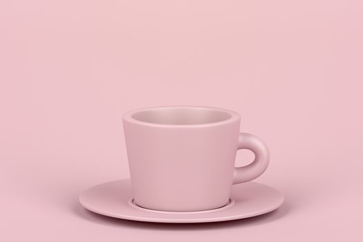 Ceramic coffee cup on pink background

