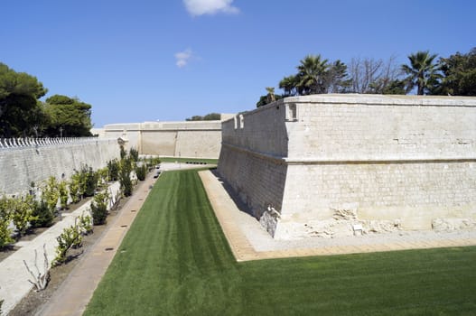Fortified walls of the city of Mdina in Malta