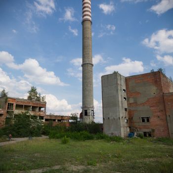 ruins of a very heavily polluted industrial factory, industrial series