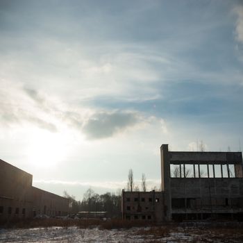 ruins of a very heavily polluted industrial factory, industrial series