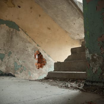 ruins of a very heavily polluted industrial factory, industrial series