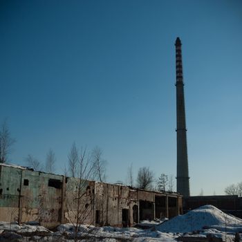 ruins of a very heavily polluted industrial factory, industrial series