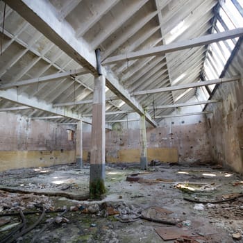 ruins of a very heavily polluted industrial factory, industrial series