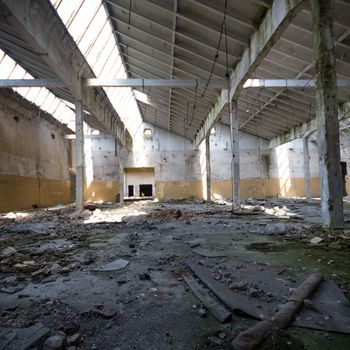 ruins of a very heavily polluted industrial factory, industrial series