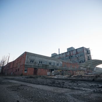 ruins of a very heavily polluted industrial factory, industrial series