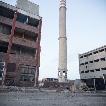 ruins of a very heavily polluted industrial factory, industrial series