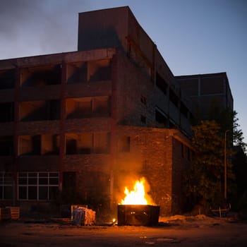 ruins of a very heavily polluted industrial factory, industrial series