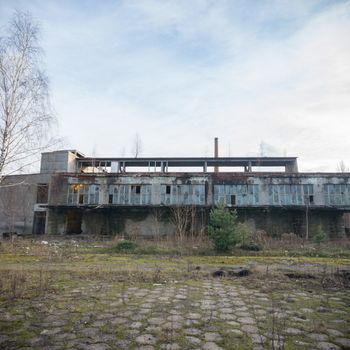 ruins of a very heavily polluted industrial factory, industrial series