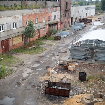 ruins of a very heavily polluted industrial factory, industrial series