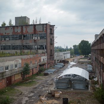 ruins of a very heavily polluted industrial factory, industrial series