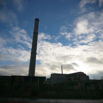 ruins of a very heavily polluted industrial factory, industrial series