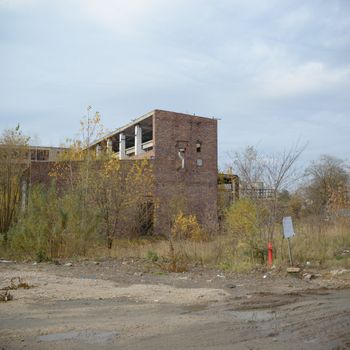 ruins of a very heavily polluted industrial factory, industrial series