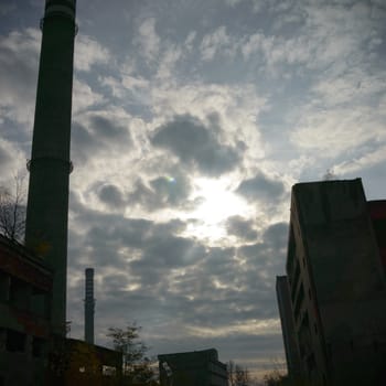 ruins of a very heavily polluted industrial factory, industrial series