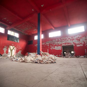 ruins of a very heavily polluted industrial factory, industrial series