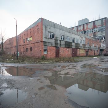 ruins of a very heavily polluted industrial factory, industrial series