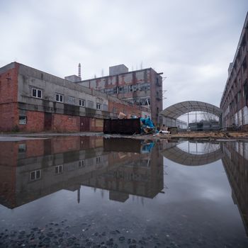 ruins of a very heavily polluted industrial factory, industrial series