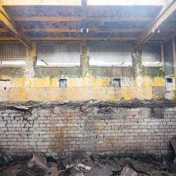 ruins of a very heavily polluted industrial factory, industrial series