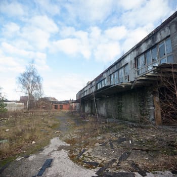 ruins of a very heavily polluted industrial factory, industrial series