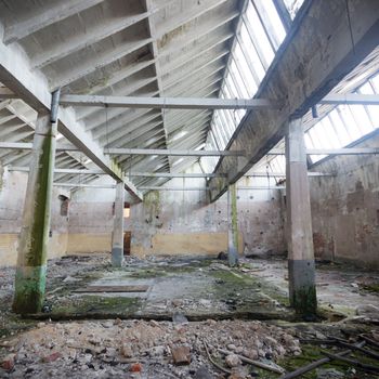 ruins of a very heavily polluted industrial factory, industrial series