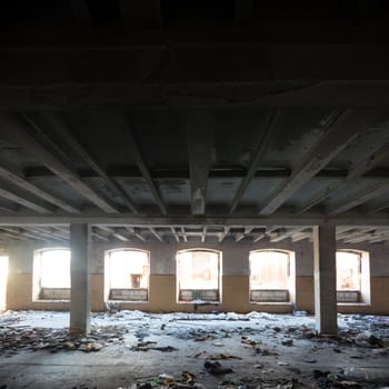 ruins of a very heavily polluted industrial factory, industrial series