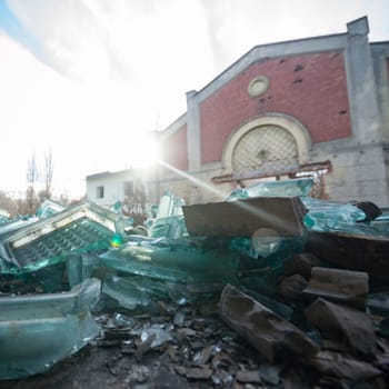 ruins of a very heavily polluted industrial factory, industrial series