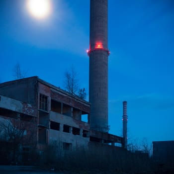 ruins of a very heavily polluted industrial factory, industrial series