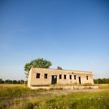 ruins of a very heavily polluted industrial factory, industrial series