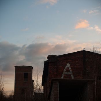 ruins of a very heavily polluted industrial factory, industrial series