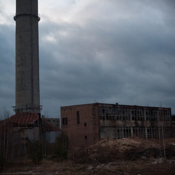 ruins of a very heavily polluted industrial factory, industrial series