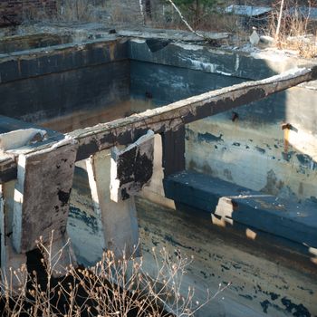 ruins of a very heavily polluted industrial factory, industrial series