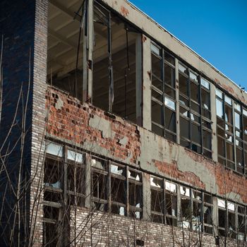 ruins of a very heavily polluted industrial factory, industrial series